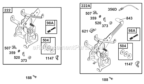 Page E Diagram and Parts List for 19A400SERIES  Briggs and Stratton Engine